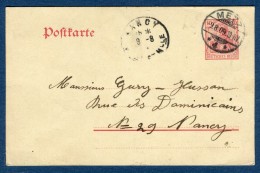 Alsace Lorraine - Entier Postal De Metz Pour Nancy En 1909 - Réf S 317 - Covers & Documents