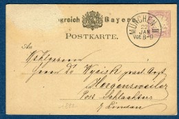 Allemagne - Entier Postal De München Pour Schlaghters En 1882  Réf S 319 - Postwaardestukken