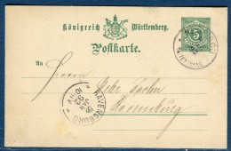 Allemagne - Entier Postal De Neukirch Pour Ravensburg En 1892 -  Réf S 324 - Postwaardestukken