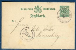 Allemagne - Entier Postal De Neukirch Pour Ravensburg En 1892 -  Réf S 324 - Interi Postali