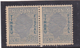 # 187 REVENUE STAMP, 200 LEI, STAMPS IN PAIR, ROMANIA - Fiscale Zegels