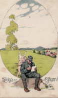 Ernst KUTZER - Frohe Ostern - Feldpostkarte 1918 - Kutzer, Ernst