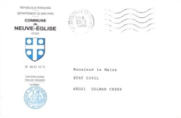 EGL-L15 - FRANCE Lettre En Franchise Postale De La Commune De NEUVE-EGLISE - Frankobriefe