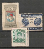 ARGENTINA - VIGNETTES - CINDERELLAS - VIÑETAS - C/1940´s - Rare YPF - Concordancia Entrerreniana Y Ceferino Namuncura - Viñetas De Franqueo (Frama)