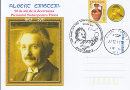 49300- ALBERT EINSTEIN, PHYSICS NOBEL PRIZE, SPECIAL POSTCARD, 2011, ROMANIA - Nobel Prize Laureates