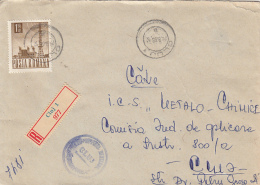 49323- RADIO TOWER, STAMPS ON REGISTERED COVER, 1968, ROMANIA - Covers & Documents