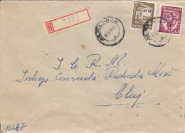 49326- TRAIN, MINE, STAMPS ON REGISTERED COVER, 1968, ROMANIA - Briefe U. Dokumente