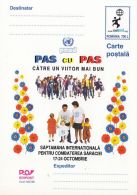 49475- INTERNATIONAL WEEK AGAINST POVERY, STARVE, NETAID ORGANIZATION, POSTCARD STATIONERY, 1999, ROMANIA - Contre La Faim