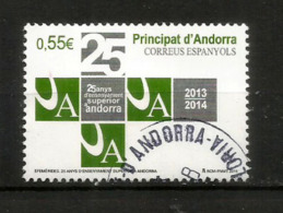 Enseignement Superieur En Andorre Depuis 25 Ans,  Un Timbre Oblitéré, 1 ère Qualité, Cachet Rond - Used Stamps