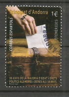 1985, Année De La Majorité Et Du Vote à 18 Ans En Andorre (30 Ième Anniversaire), Un Timbre Oblitéré, 1 ère Qualité - Usati