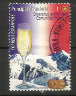 Communauté Française D'Andorre, Un Tiimbre Oblitéré, 1 ère Qualité, Cachet Rond - Gebraucht