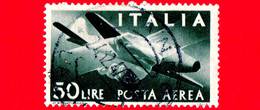 ITALIA - Usato - 1946 - Democratica, Posta Aerea - Stretta Di Mano, Caproni-Campini 1 - 50 - Poste Aérienne