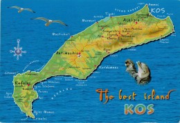 KOS  THE  BEST  ISLAND         MAXICARD  2 SCAN      (VIAGGIATA) - Grecia