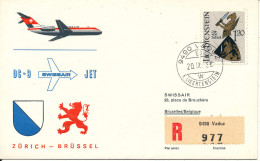 Liechtenstein Swissair First Flight Cover Zürich - Brüssel 20-9-1966 - Lettres & Documents