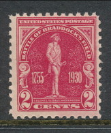 USA 1930 Scott 688.  Battle Of Braddock's Field, MNH (**) - Nuovi