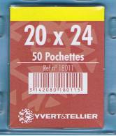 50 Pochettes Simple Soudure Fond Noir 20x24mm - Clear Sleeves