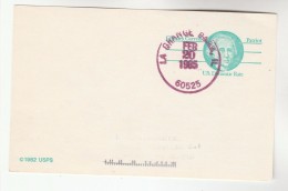 1985 La Grange Park Il USA Domestic Rate POSTAL STATIONERY CARD  Charles Caroll Cover Stamps - 1981-00