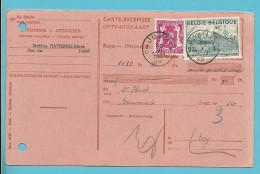 713+764 Op Ontvangkaart (Carte-recepisse) Met Stempel JUMET - 1948 Export