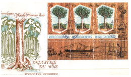 (919) New Hebrides - Tree FDC Cover 1969 - Timber Industry - 3 Stamps (Nouvelle Hebrides) Bottom Of Page - FDC