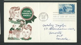 ETATS UNIS D'AMERIQUE FDC 13/10/53 FUTURE FARMERS OF AMERICA CACHET CRAFT - 1851-1940