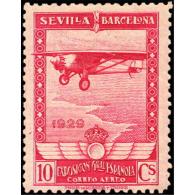 ES449STV-LFT***449STESAE.Spain.Esgane.AVION,AEREO.PRO EXPOSICION SEVILLA BARCELONA.1929 (Ed 449**) - Ungebraucht