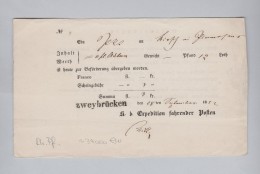 Heimat DE RH-PF ZWEYBRÜCKEN 1852-12-28 Postschein - Autres & Non Classés