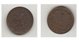 PAYS-BAS - 1 CENT 1877 - 1849-1890: Willem III.