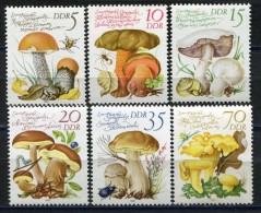 Germany East DDR 1980 Plants Mushrooms Fungi Nature CHAMPIGNONS Stamps MNH Sc 2137-2142 Michel 2551-2556 - Funghi