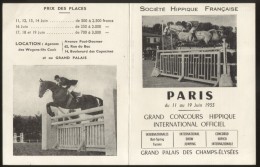 HORSE RACING PARIS HIPPODROME PROGRAM 1955 (june) - Other & Unclassified