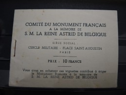 FRANCE - Carnet à La Mémoire De La Reine Astrid De Belgique - Complet - A Voir - P20219 - Blocks & Sheetlets & Booklets