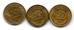 3 Belles Piéces De 50 Centimes    1931..les 3 Variétés.... - Abarten Und Kuriositäten