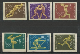 BULGARIE - 1960 - YVERT N°1030/1035 NON DENTELES ** - COTE = 15 EUR. - SPORTS JO De ROME - Nuevos