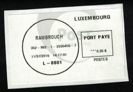 Luxembourg Vignette Port Payé Blanche Rambrouch Sur Fragment SU - Postage Labels