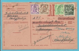 422+424+712+768 Op Ontvangkaart (Carte-recepisse) Met Stempel HOUFFALIZE - 1935-1949 Kleines Staatssiegel