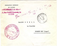 CTN43 - ALGERIE LETTRE DE LA DELEGATION GENERALE EN ALGERIE CACHET DU GOUVERNEUR 9/12/1951 - Brieven En Documenten