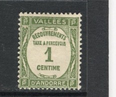 ANDORRE - Y&T Taxe N° 16* - Unused Stamps