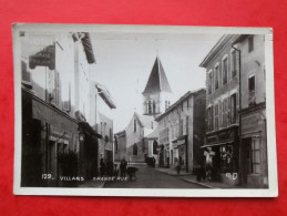 Cpa Photo 01 VILLARS  Anime GRANDE RUE  Hotel FOURNIER Commerces Quincaillerie (Pub), Chaussures - Villars-les-Dombes