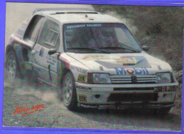 Carte Postale Sport Automobile Rallyes  Champion D'Allemagne Peugeot 205 Turbo 16 JM. Mouton / T. Harryman - Rallyes