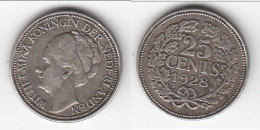 **** PAYS-BAS - NETHERLANDS - 25 CENTS 1928 WILHELMINA I - ARGENT - SILVER **** EN ACHAT IMMEDIAT - 25 Centavos