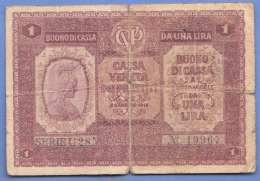 UNA LIRA Kassa Veneta 1916?, Banknote Stark Gebraucht - Autres & Non Classés