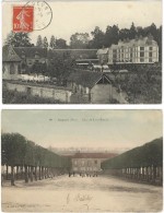 SONGEONS (Oise) - Lot De 2 CPA. Place Du Franc-Marché + Le Château Et Ses Dépendances (non Légendée). - Songeons