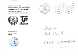 CR-L3 - FRANCE Lettre En Franchise Postale De La Commune D'Orbey Blason Avec Croix - Lettere In Franchigia Civile