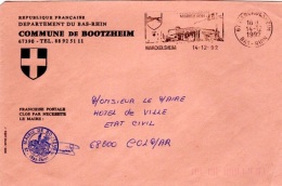 CR-L6 - FRANCE Lettre En Franchise Postale De La Commune De Bootzheim Blason Avec Croix - Lettres Civiles En Franchise