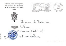 CR-L9 - FRANCE Lettre En Franchise Postale De La Mairie De Lièpvre Blason Avec Croix De Lorraine - Lettres Civiles En Franchise