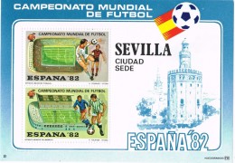 Hojita Viñeta Futbol ESPAÑA 82. Sede De SEVILLA 1982 ** - Variedades & Curiosidades