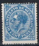 Sello 10 Cts Alfonso XII, Impuesto Guerra, Variedad Impresion, Edifil Num 184 * - Oorlogstaks