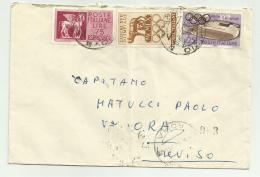 Francobolli Lire 5 E Lire 25 XVII Olimpiadi -lire 75 Espresso 1960 Su Busta - 1946-60: Poststempel