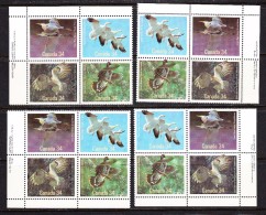 Canada 1986 Birds, Corner Plate Blocks, Mint No Hinge, Sc# 1095a - Sonstige & Ohne Zuordnung