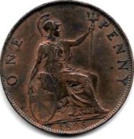 Great Britain 1 Penny 1898   Km 790  Vf+ Catalog Val 22,00$ - D. 1 Penny