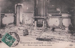 REVOLUTION EN CHAMPAGNE 12 AVRIL 1911 AY Maison De Ayala Les Bureaux Incendiès - Ay En Champagne